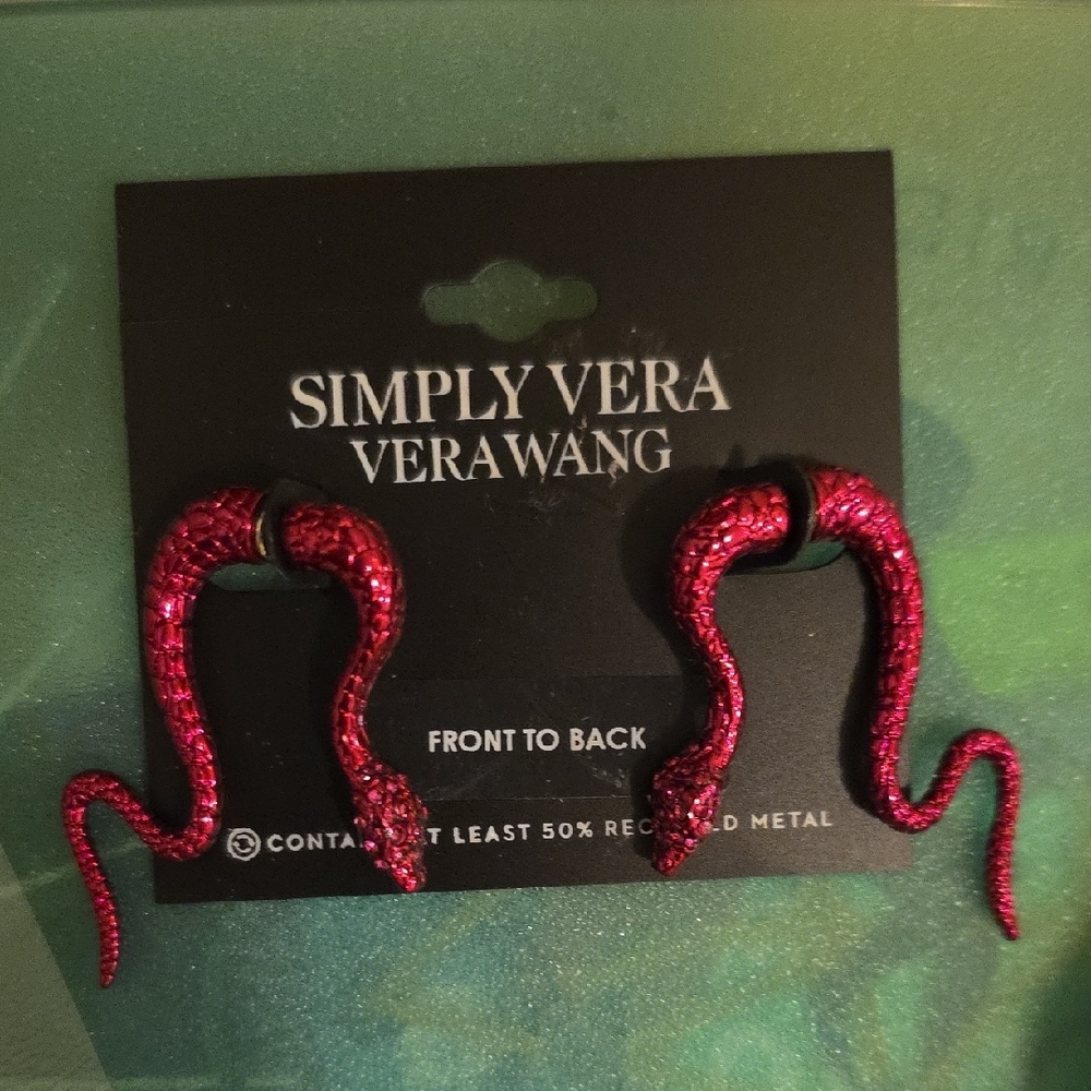 Simply Vera Vera Wang Fuschia Snake Earrings